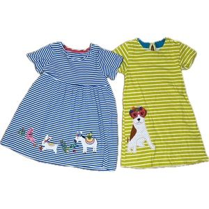 Bundle (2 ct.) Girls Tshirt Dresses- Cinco de Mayo & Dog Stripped Dress- SIZE 5